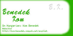 benedek kom business card